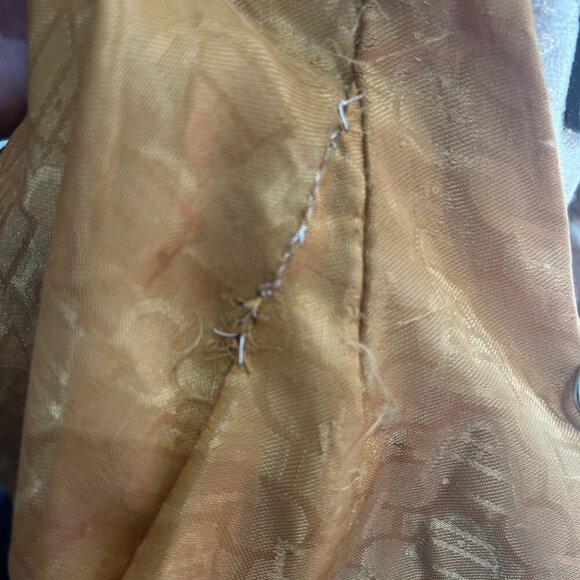 Kathy Van Zeeland Gold Metallic Shoulder Bag Studded Glam Purse Slouchy Tote Vtg - Picture 14 of 14